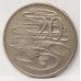 AUSTRALIA 1968 . TWENTY 20 CENTS COIN . MULTIPLE ERRORS . BROCKAGE OR IMPRINT FROM OTHER HALF OF FLAN